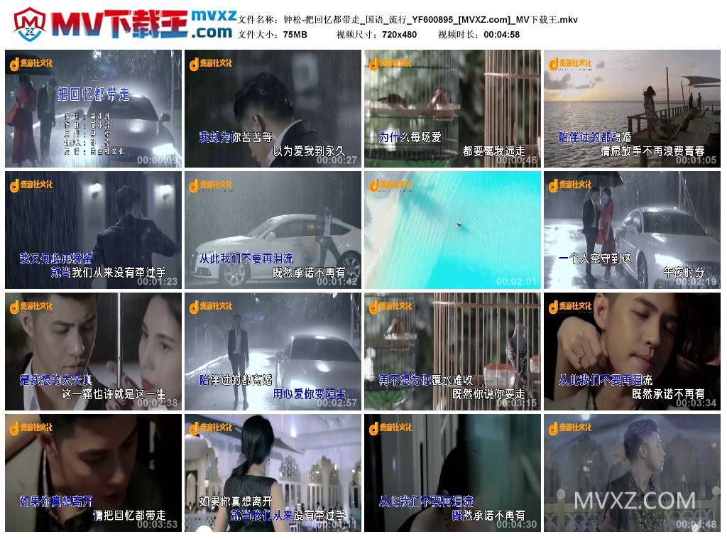 钟松-把回忆都带走_国语_流行_YF600895
